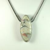 Jan Geisen handmade polymer clay jewelry - faux stone pendant necklace N9049