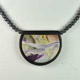 Jan Geisen polymer clay jewelry - pendant necklace N8055